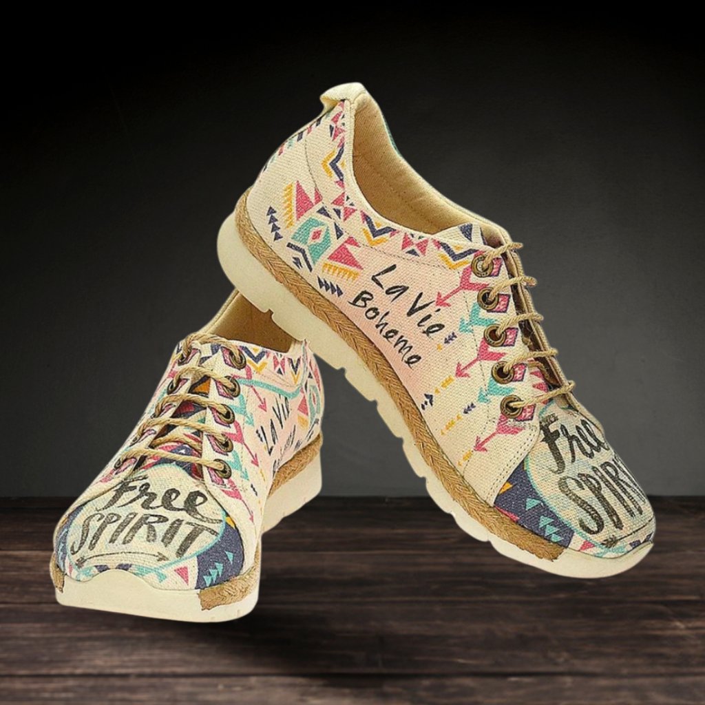 Goby Free Spirit Sneakers Shoes La Vie Beheme - Cream Multicolor